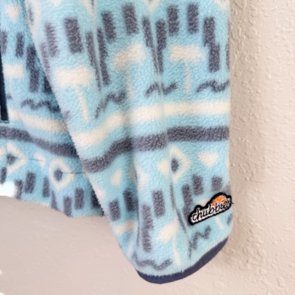Chubbies blue aztec sand of time fleece 1/4 zip pullover L - Picture 6 of 11